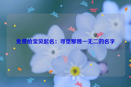 免费给宝贝起名：寻觅那独一无二的名字