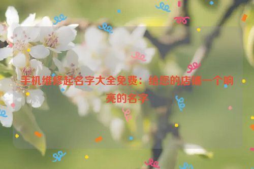 手机维修起名字大全免费：给您的店铺一个响亮的名字