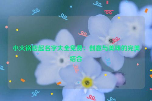 小火锅店起名字大全免费：创意与美味的完美结合