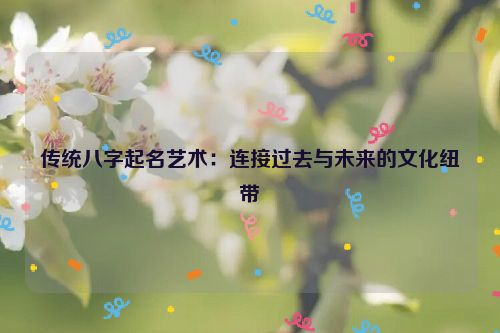 传统八字起名艺术：连接过去与未来的文化纽带