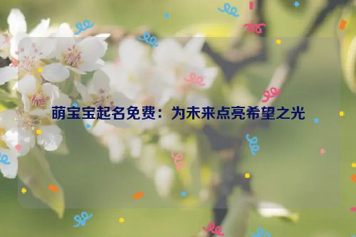 萌宝宝起名免费：为未来点亮希望之光