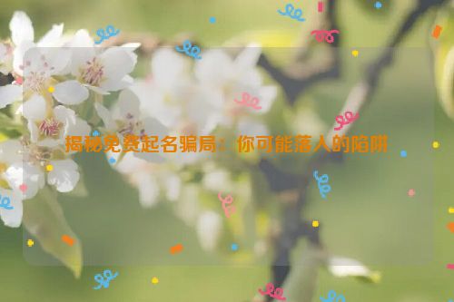 揭秘免费起名骗局：你可能落入的陷阱