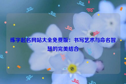 练字起名网站大全免费版：书写艺术与命名智慧的完美结合