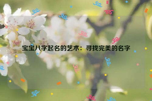 宝宝八字起名的艺术：寻找完美的名字