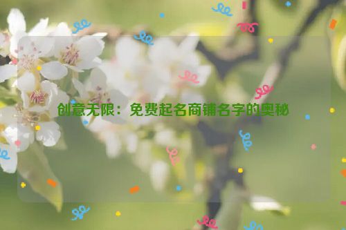 创意无限：免费起名商铺名字的奥秘