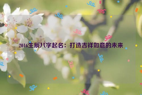 2016生辰八字起名：打造吉祥如意的未来