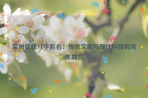 常州在线八字起名：传统文化与现代科技的完美融合