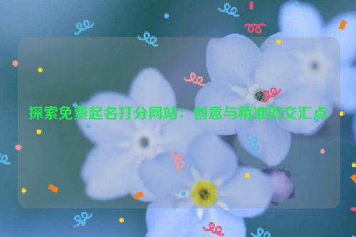 探索免费起名打分网站：创意与精准的交汇点