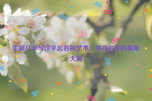 生辰八字与汉字起名的艺术：寻找名字的星辰大海