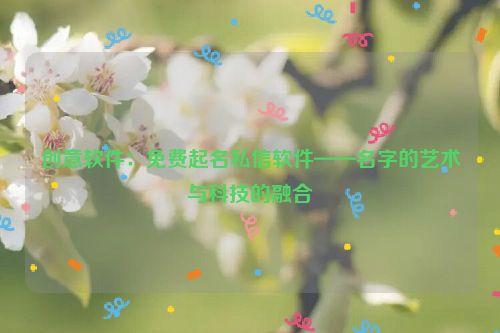 创意软件：免费起名私信软件——名字的艺术与科技的融合