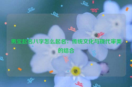 男宝起名八字怎么起名：传统文化与现代审美的结合