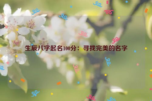 生辰八字起名100分：寻找完美的名字