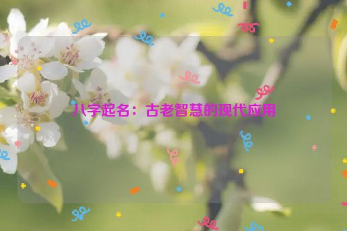 八字起名：古老智慧的现代应用